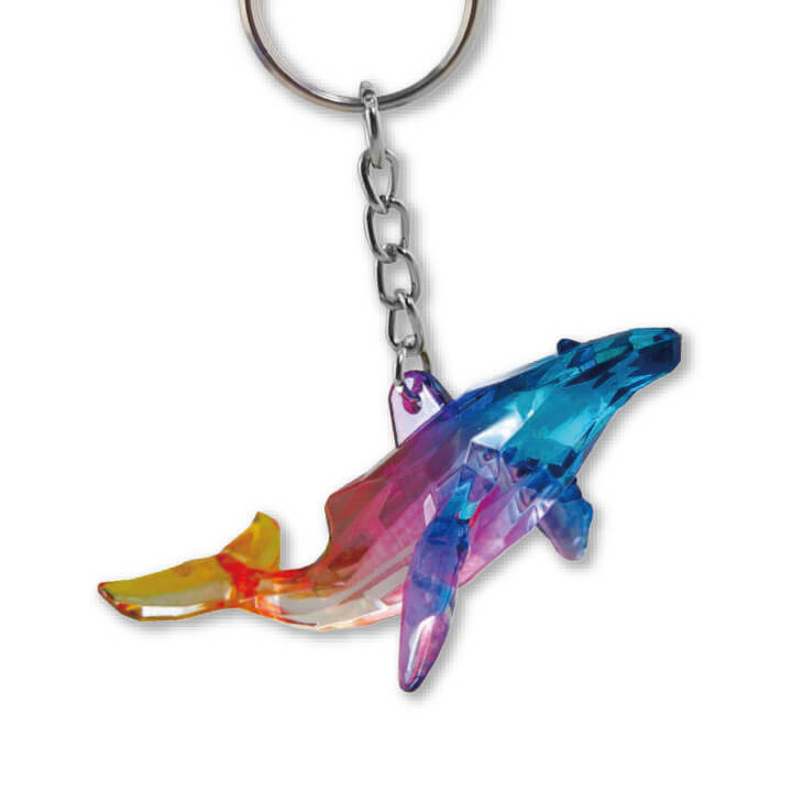 Acrylic Humpack Whale Keychain 2 Tone 3 Tone Finishing