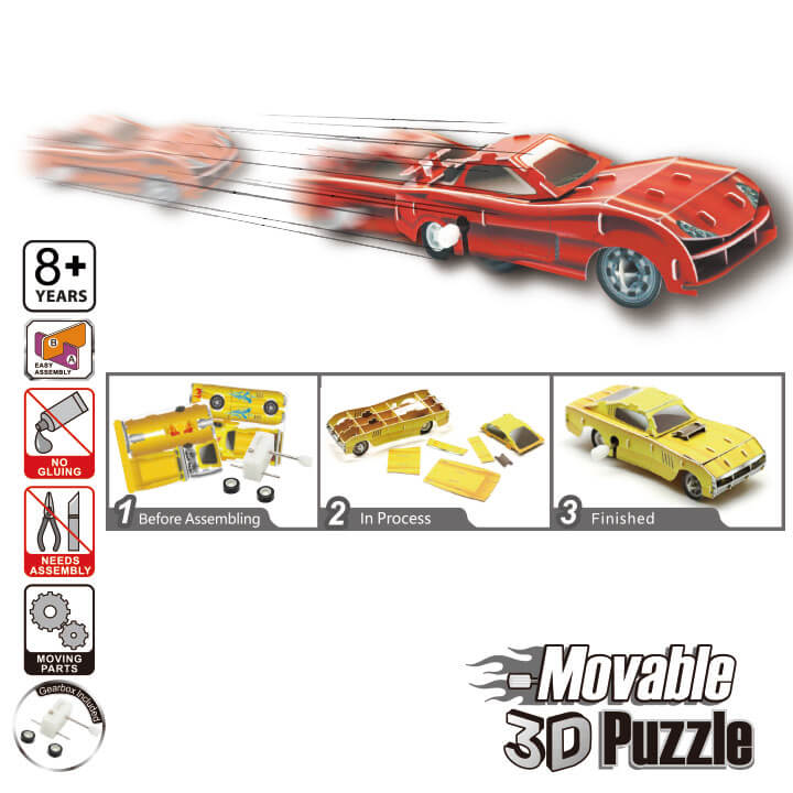 Movable 3D Puzzle Race Car Series Y5-F816