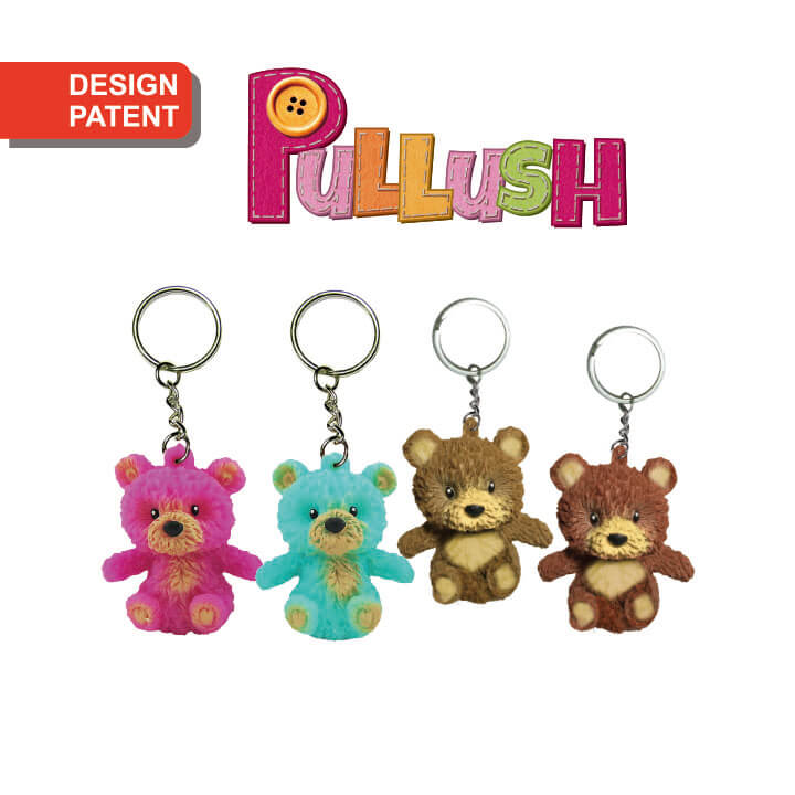 Swirl Stripes Stuffed Bear Keychain