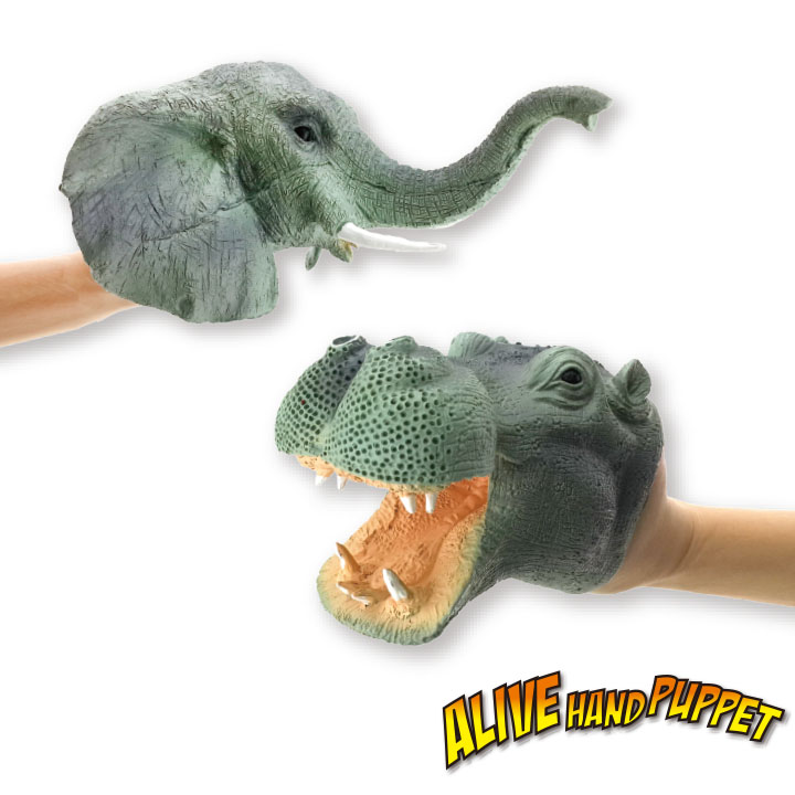 Alive Hand Puppet Elephant & Hippo Animal Hand Puppets Y5-F702