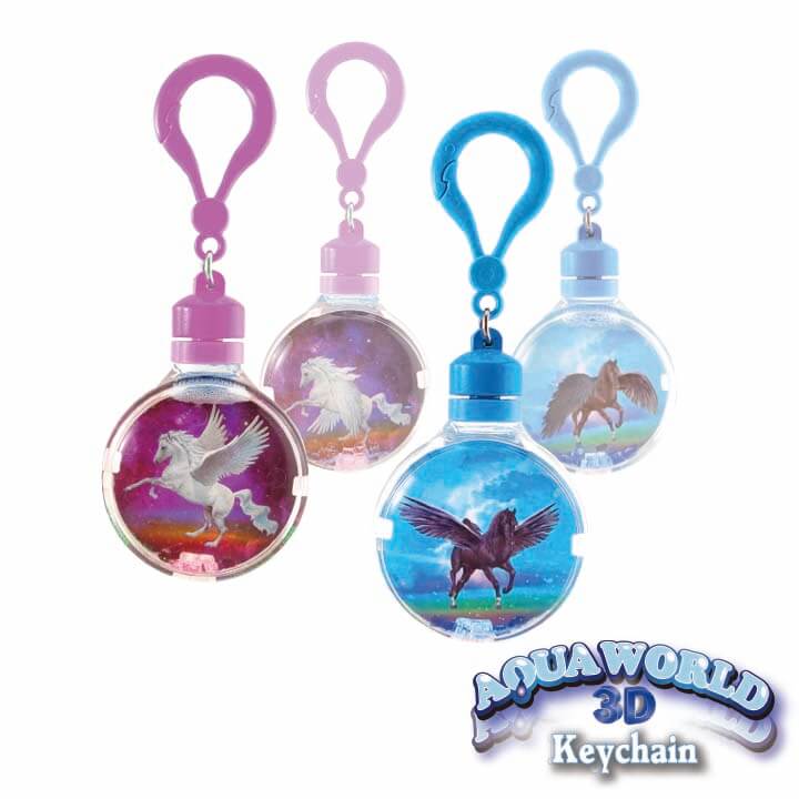 Aqua World 3D Keychain Spinning Pegasus Series F4008-19RUD-B