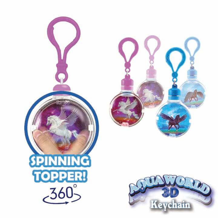 Aqua World 3D Keychain Spinning Pegasus Series F4008-19RUD-B