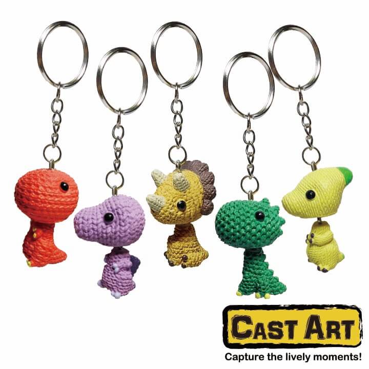 Cast Art Rocking Knitting Keychain Dinosaur Series F8L009-0CCD