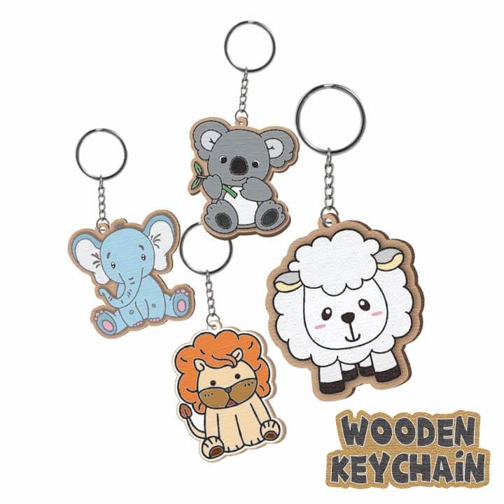 Wooden Keychain Animal Series FY4-F077-A