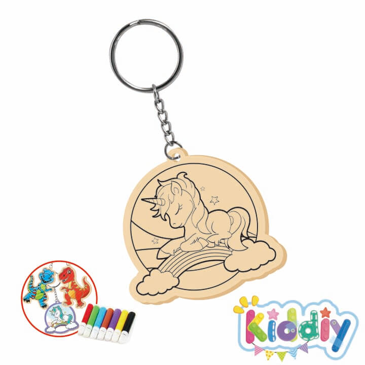 Kiddiy Wooden Keychain Unicorn Series FY4-F078-D