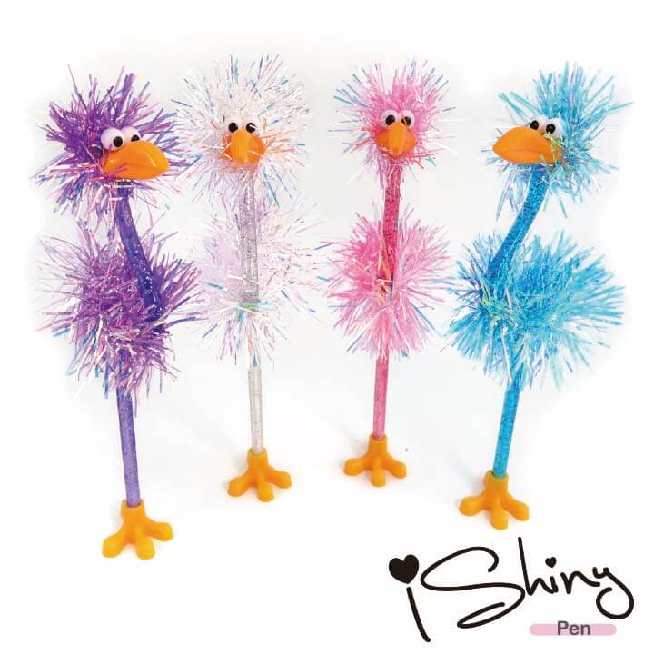 iShiny Standing Emu Pen Ribbon Strip Pompon Y2-F982-A