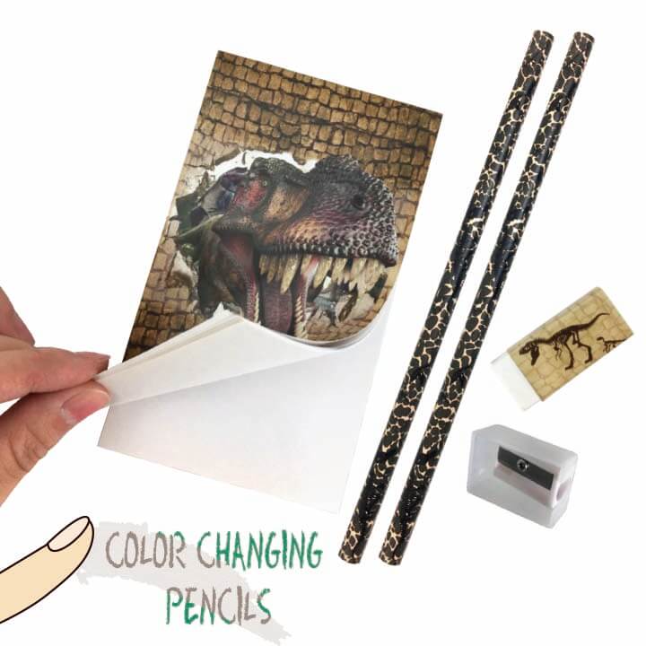 Color Changing Pencils Dinosaur Stationery Set A F6071-11DLB