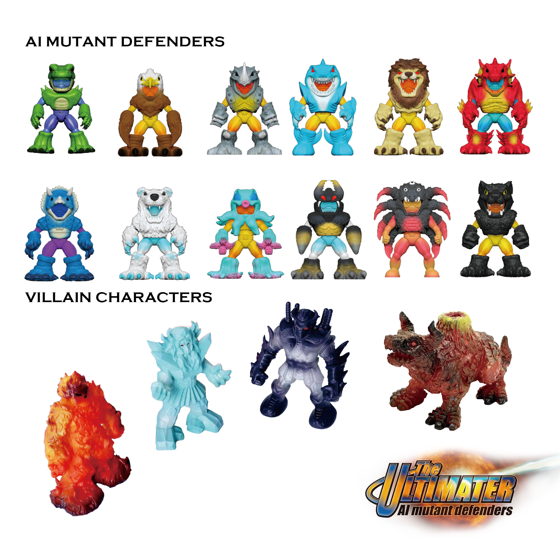 The Ultimater AI Mutant Defenders and Villain Characters F5148-1RWD