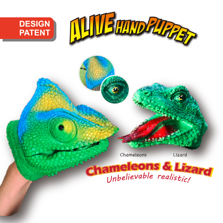 Alive Hand Puppet Chameleons & Lizard F5160-1MCHD